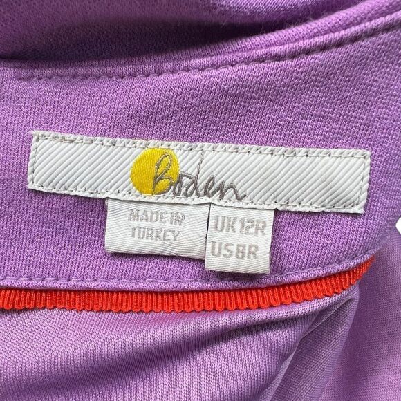 Boden Colorblock Ivy Ponte Stretch Dress Navy Purple Size 8R - Picture 8 of 10